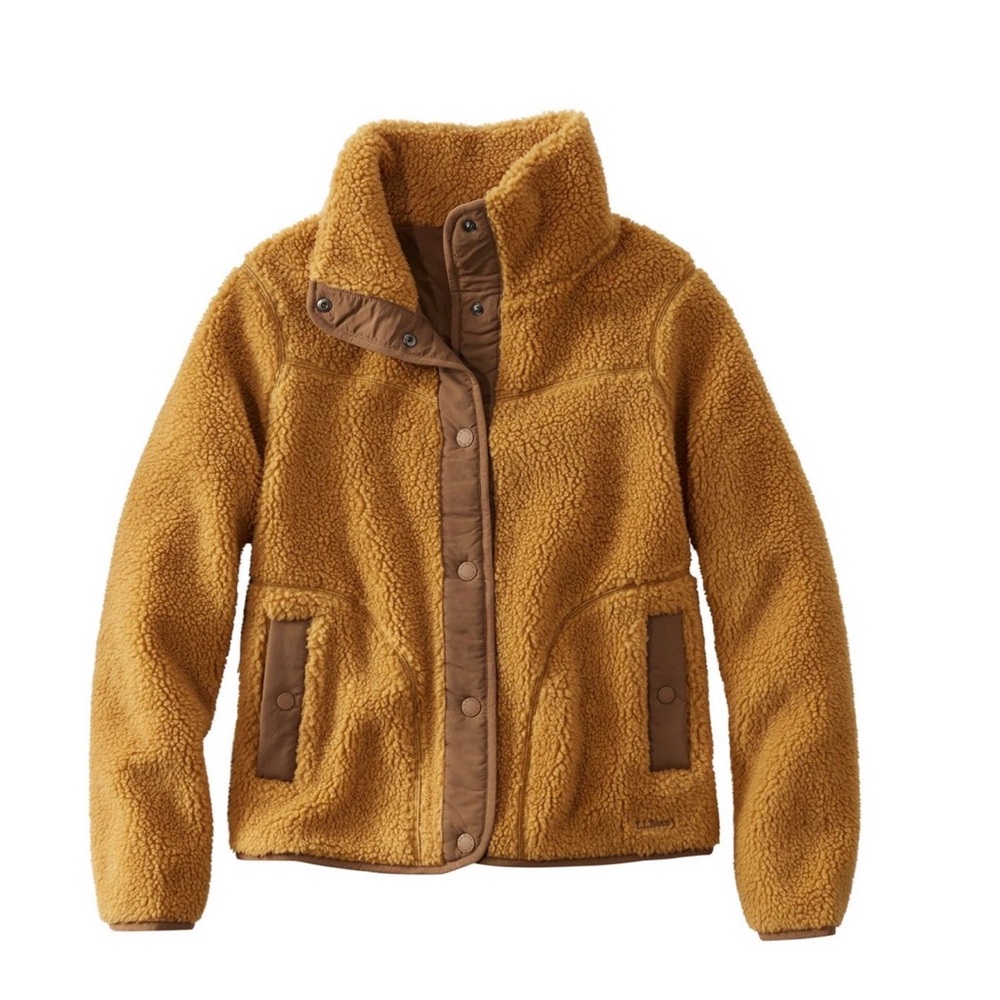 L.L. Bean Teddy Sherpa Jacket in Antique Gold